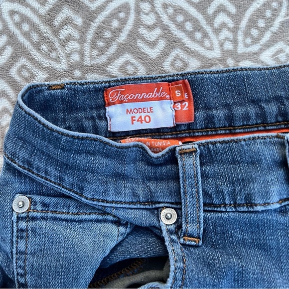 Façonnable Men’s Blue Jeans Size 32 Modele F40 Classic Faconnable - Picture 3 of 5